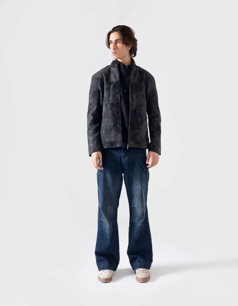FAUX SUEDE BIKER JACKET